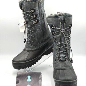 NWT Lands' End Women's Gray Squall Insulated Waterproof Snow Boots Sz 9B 2914